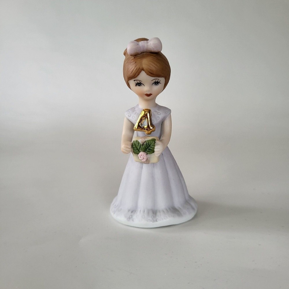 Growing Up Birthday Girls Enesco Brunette "Age 4" New without Box